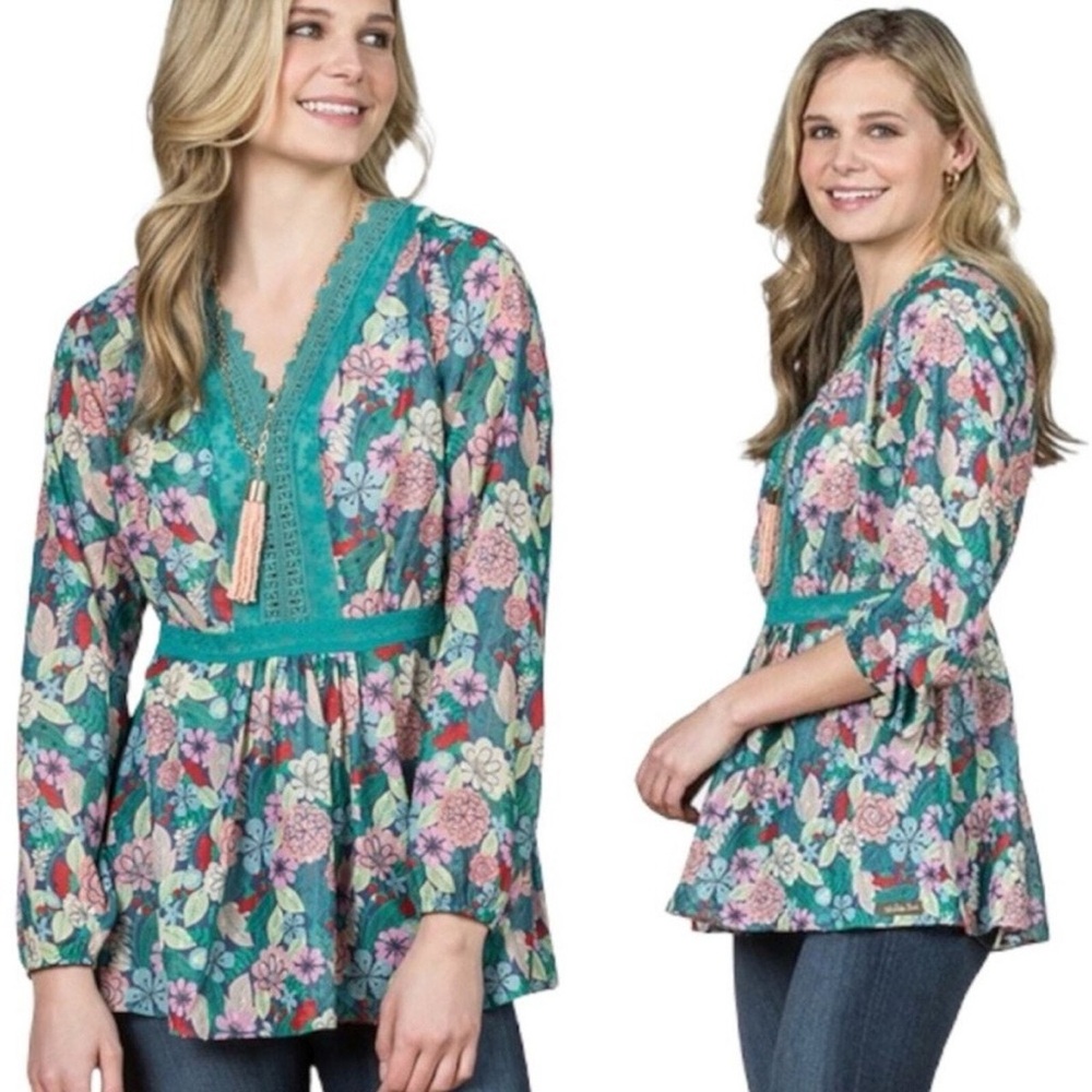Matilda Jane Kookaburra Floral Lace Boho Style Top